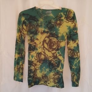 AMB sheer colorful long sleeve top